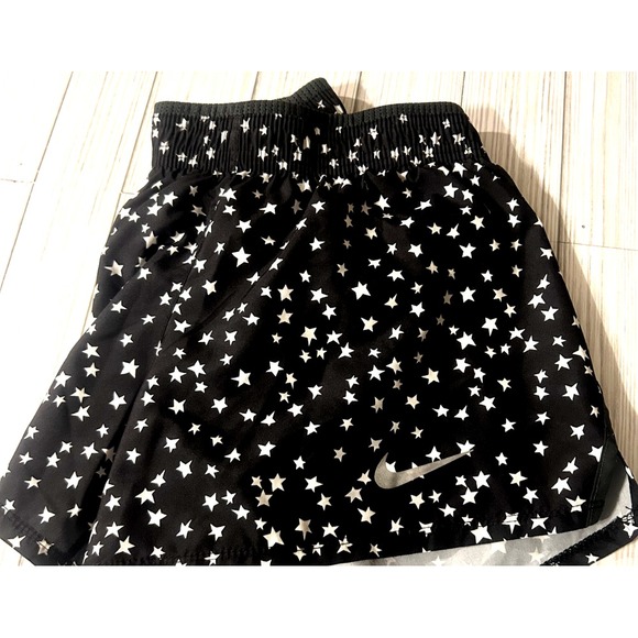Nike Pants - EC Ladies Nike Dri-Fit DR1517 Black/White Stars Print Run Train Gym Shorts Small